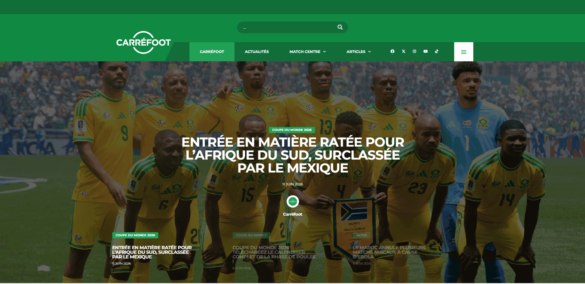 Aperçu du projet Carréfoot - Média football africain